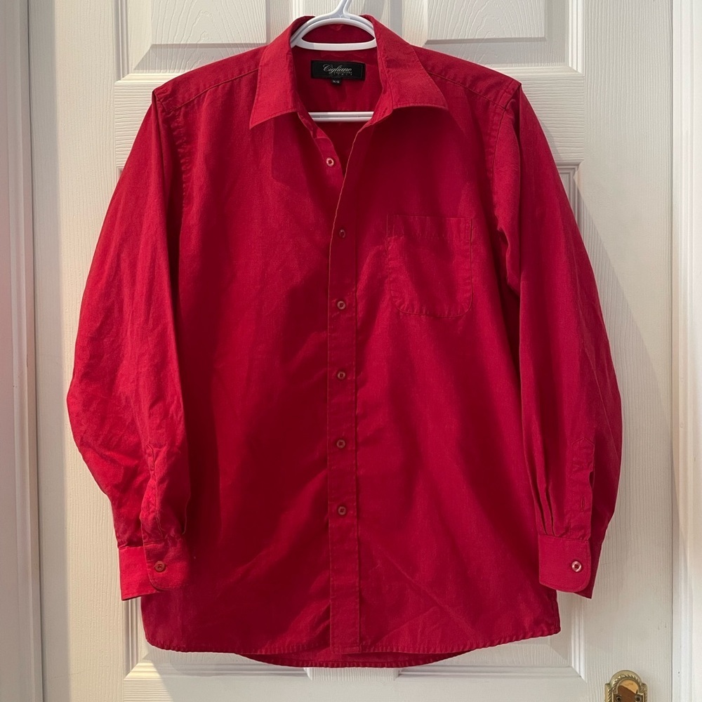 Boys red dress shirt